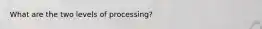 What are the two levels of processing?
