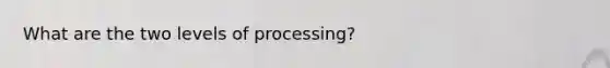 What are the two levels of processing?