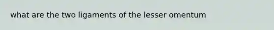 what are the two ligaments of the lesser omentum