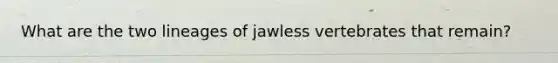 What are the two lineages of jawless vertebrates that remain?