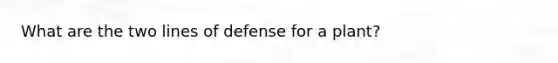 What are the two lines of defense for a plant?