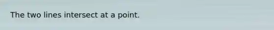 The two lines intersect at a point.