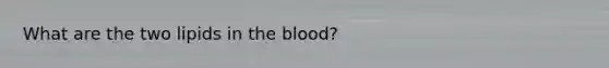 What are the two lipids in the blood?