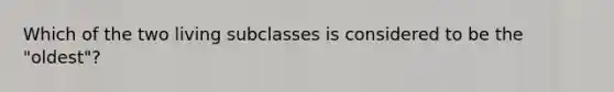 Which of the two living subclasses is considered to be the "oldest"?