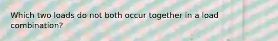 Which two loads do not both occur together in a load combination?