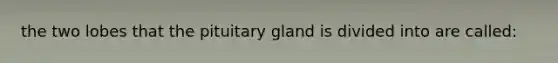 the two lobes that the pituitary gland is divided into are called: