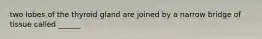 two lobes of the thyroid gland are joined by a narrow bridge of tissue called ______