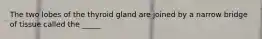 The two lobes of the thyroid gland are joined by a narrow bridge of tissue called the _____