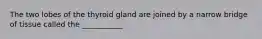 The two lobes of the thyroid gland are joined by a narrow bridge of tissue called the ___________