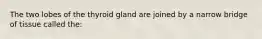 The two lobes of the thyroid gland are joined by a narrow bridge of tissue called the: