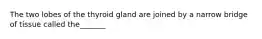 The two lobes of the thyroid gland are joined by a narrow bridge of tissue called the_______