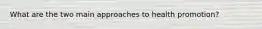 What are the two main approaches to health promotion?