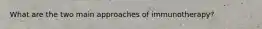 What are the two main approaches of immunotherapy?