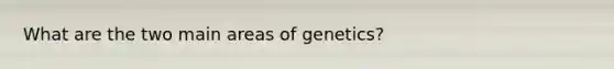 What are the two main areas of genetics?