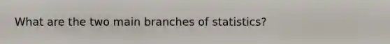 What are the two main branches of​ statistics?
