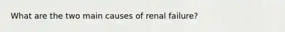 What are the two main causes of renal​ failure?