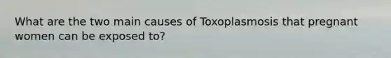 What are the two main causes of Toxoplasmosis that pregnant women can be exposed to?