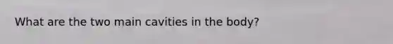 What are the two main cavities in the body?