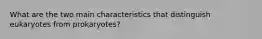 What are the two main characteristics that distinguish eukaryotes from prokaryotes?