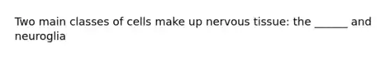 Two main classes of cells make up nervous tissue: the ______ and neuroglia