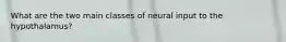 What are the two main classes of neural input to the hypothalamus?