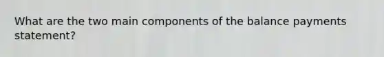 What are the two main components of the balance payments statement?