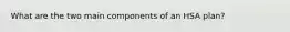 What are the two main components of an HSA plan?