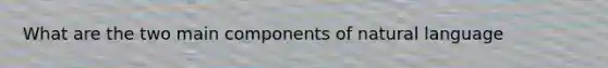 What are the two main components of natural language