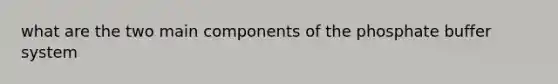what are the two main components of the phosphate buffer system