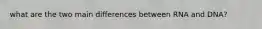 what are the two main differences between RNA and DNA?