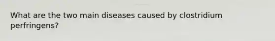 What are the two main diseases caused by clostridium perfringens?