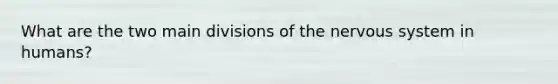 What are the two main divisions of the nervous system in humans?