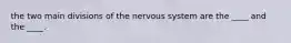 the two main divisions of the nervous system are the ____ and the ____.