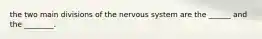 the two main divisions of the nervous system are the ______ and the ________.