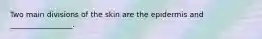 Two main divisions of the skin are the epidermis and _________________.