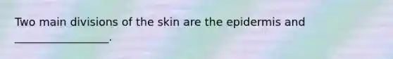 Two main divisions of the skin are the epidermis and _________________.