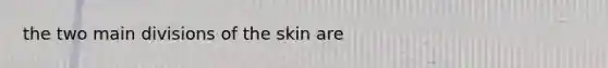 the two main divisions of the skin are