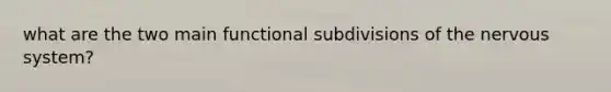 what are the two main functional subdivisions of the nervous system?