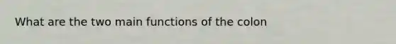 What are the two main functions of the colon