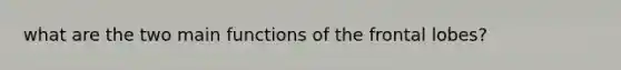 what are the two main functions of the frontal lobes?