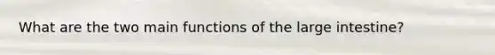 What are the two main functions of the large intestine?