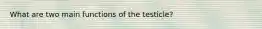 What are two main functions of the testicle?