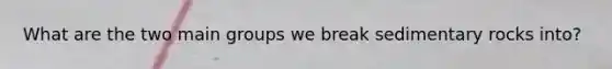 What are the two main groups we break sedimentary rocks into?