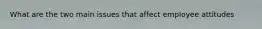What are the two main issues that affect employee attitudes