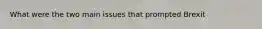 What were the two main issues that prompted Brexit