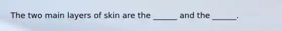 The two main layers of skin are the ______ and the ______.