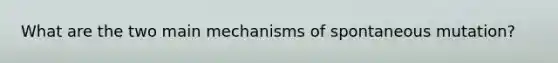 What are the two main mechanisms of spontaneous mutation?