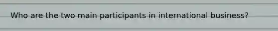 Who are the two main participants in international business?