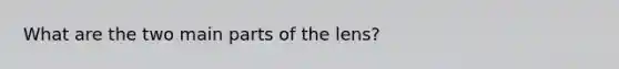 What are the two main parts of the lens?