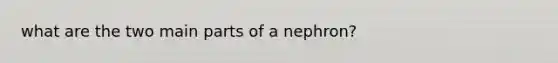 what are the two main parts of a nephron?